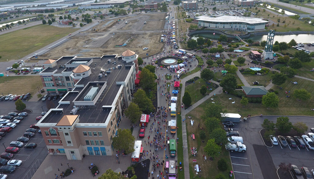 Aerial view of the Union Centre Food Truck Rally